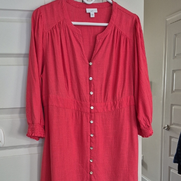 J. Jill Vibrant Coral Button-Down Shirt - Picture 5 of 5